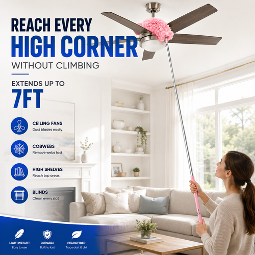🌞7FT Extendable Microfiber Duster with Washable Flexible Head