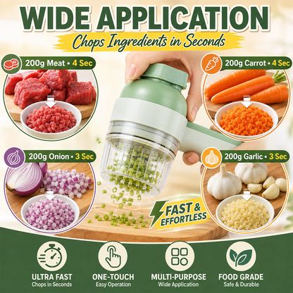 🔪4-in-1 Handheld Electric Vegetable Slicer & Chopper Set