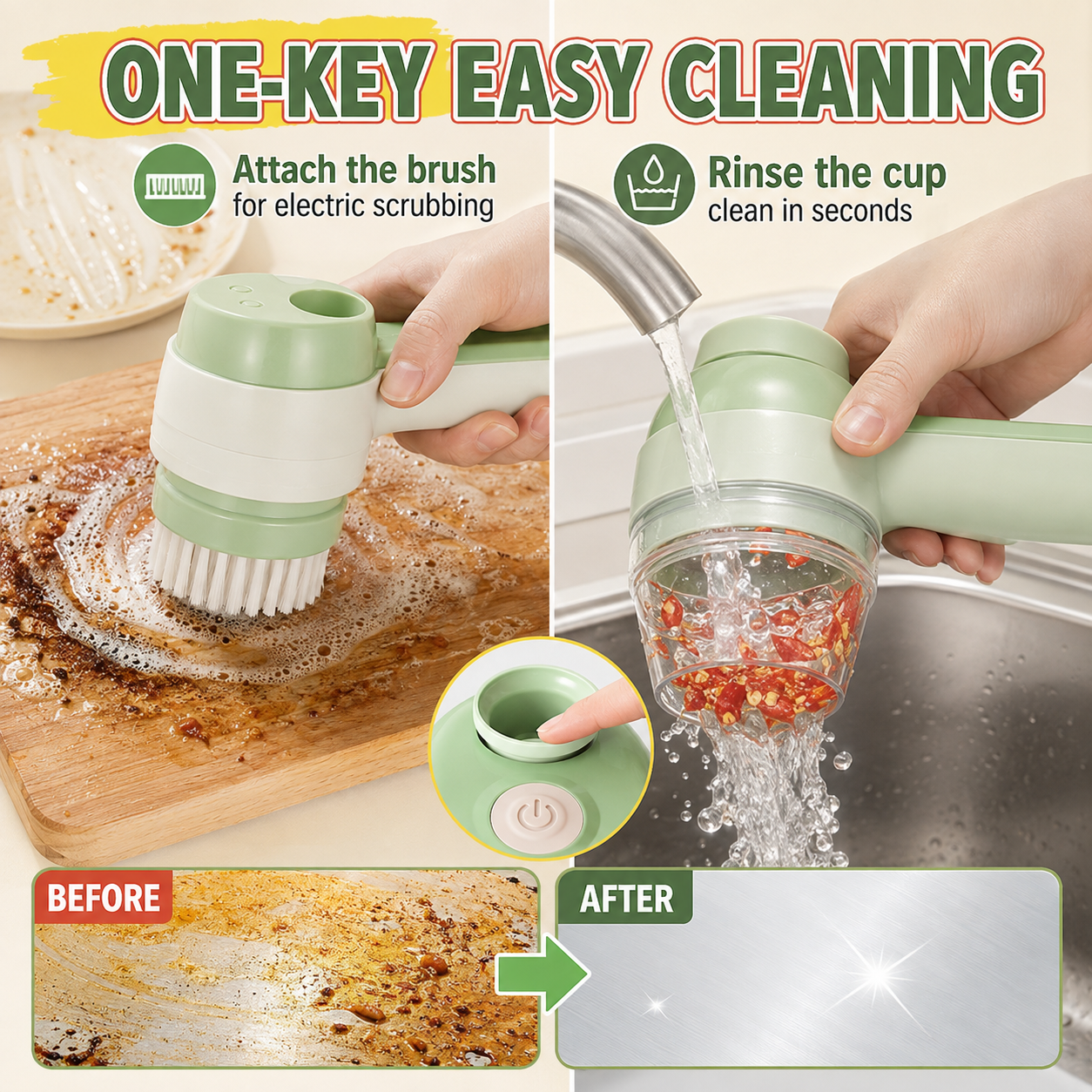 🔥🥕 4-in-1 Handheld Electric Vegetable Slicer & Chopper Set