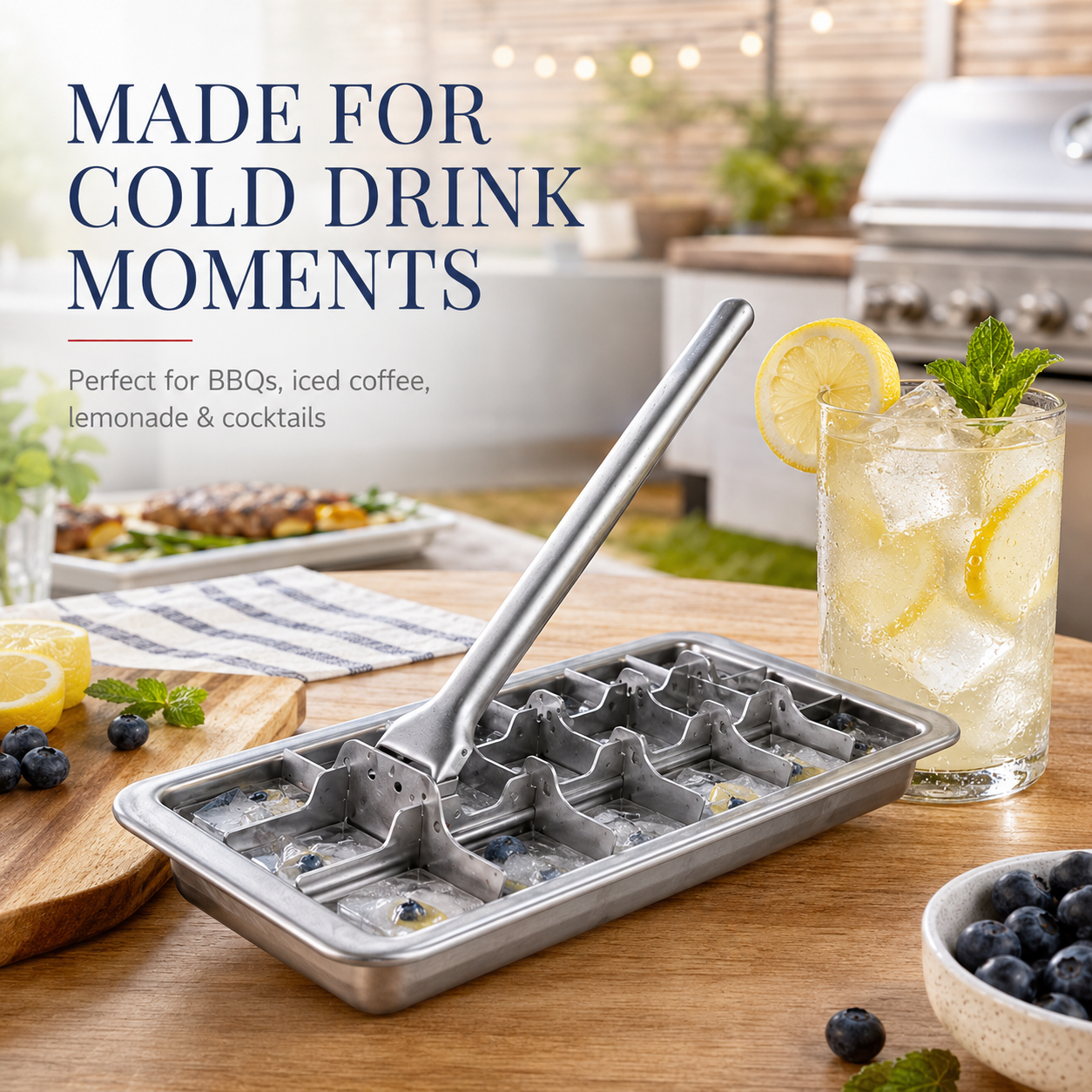 🧊Lever-Release Ice Cube Tray