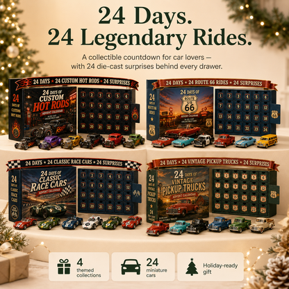 24 Days of American Car Legends Advent Calendar – 24 Die-Cast Collectibles
