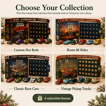 24 Days of American Car Legends Advent Calendar – 24 Die-Cast Collectibles