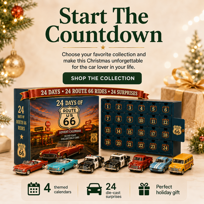 24 Days of American Car Legends Advent Calendar – 24 Die-Cast Collectibles