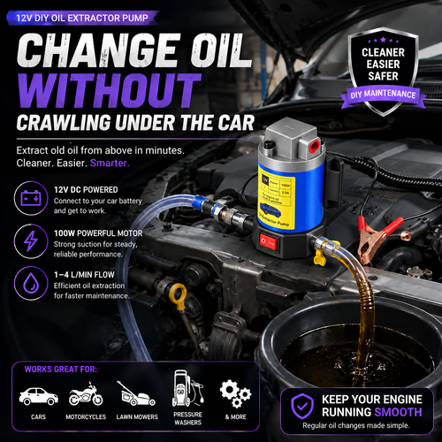 💪Fall Sale 50% OFF🔥 | 12V Portable Oil Extractor Pump – Easier DIY Oil Changes