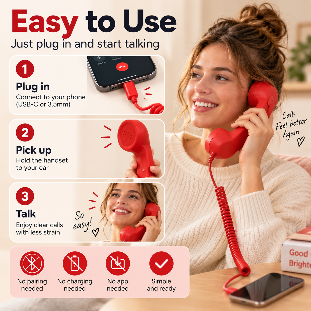 ☎️ Retro Phone Handset for Smartphone | Classic Vintage Call Experience