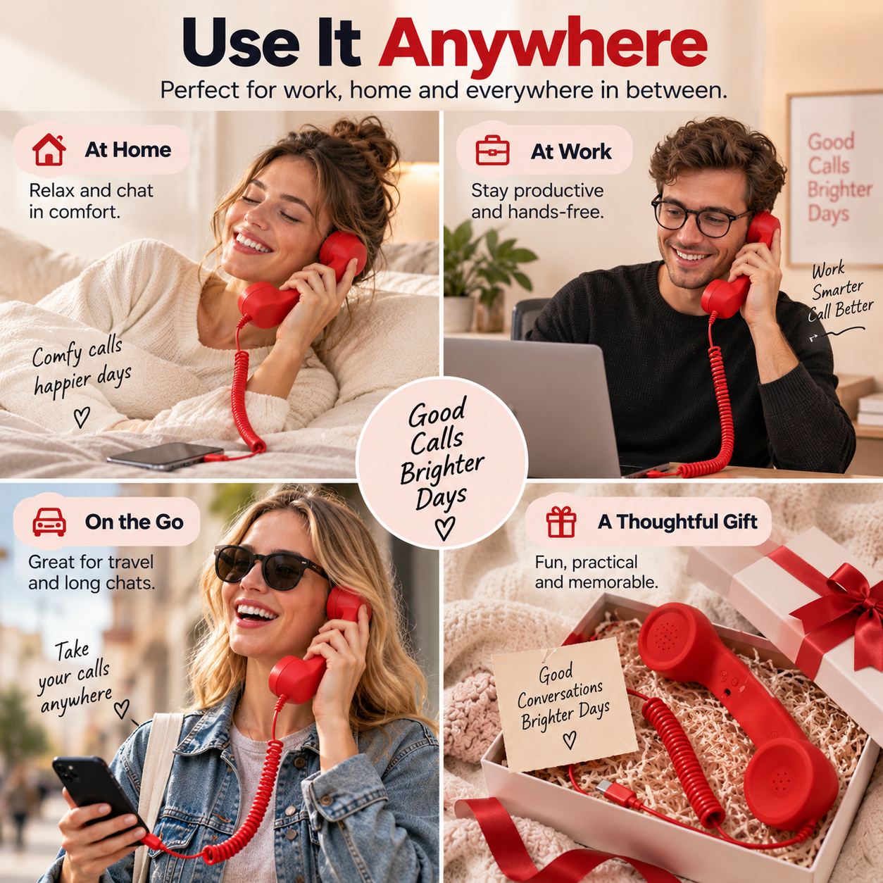 Retro phone handset used at home at work and as a gift