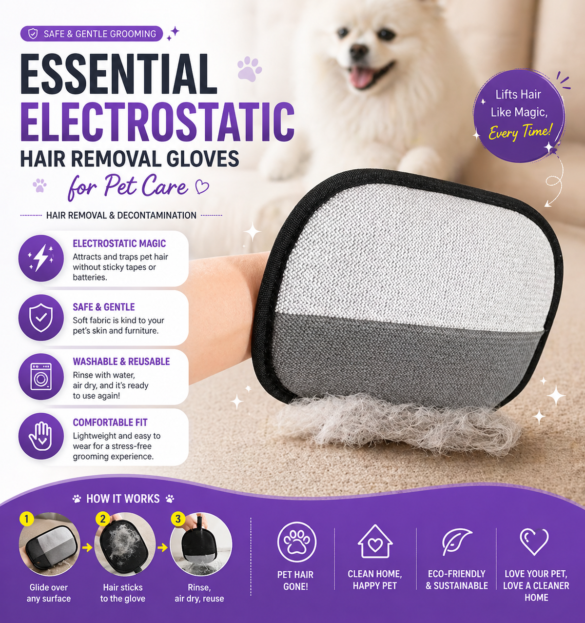 Pet Grooming Gloves - Buy 2 Get 1 Free