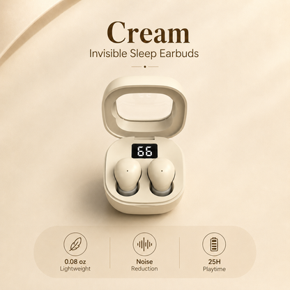 Invisible Sleep Earbuds – Ultra-Light Noise Cancelling Earbuds for Side Sleepers with 25H Battery Life