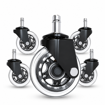 🔥 Premium Inline-Style Office Chair Wheels – Universal Fit • Easy Install