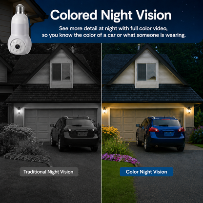 2K Light Bulb Security Camera | 360° WiFi Home Camera