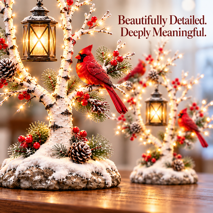 ❤️ Cardinal Winter Lantern Tree | Lighted Decor