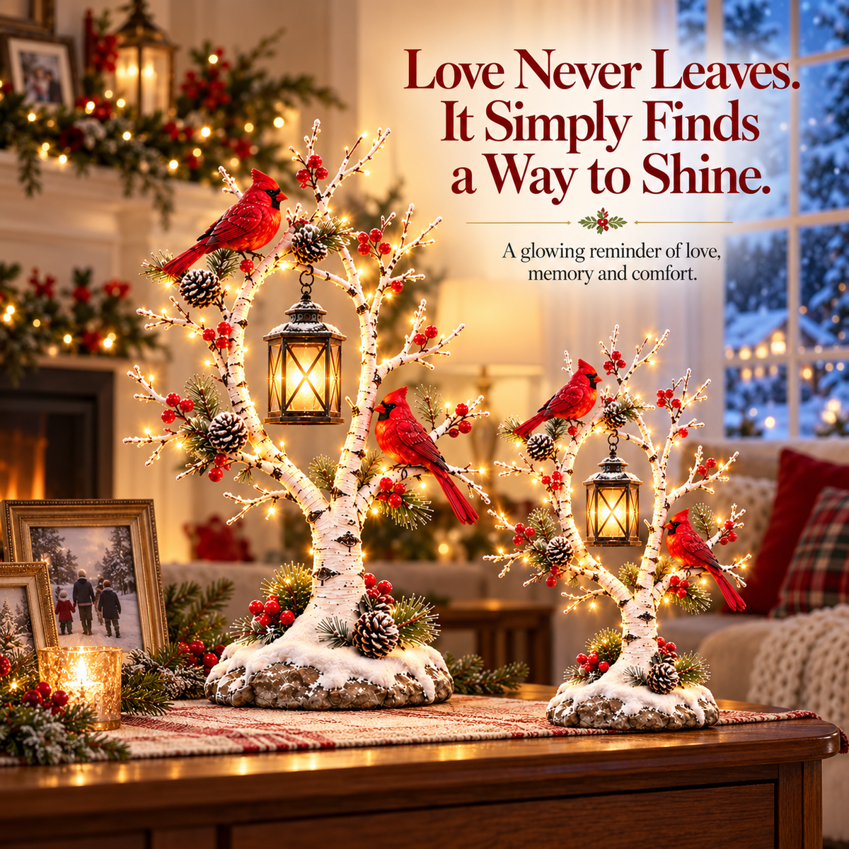 ❤️ Cardinal Winter Lantern Tree | Lighted Decor
