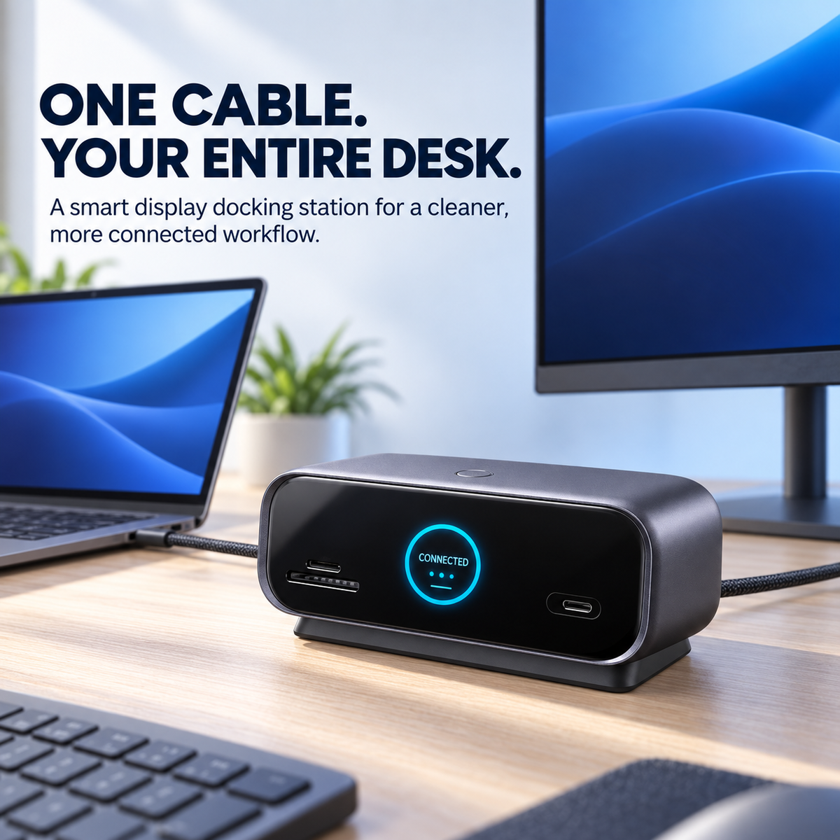 ⚡ Smart Display USB-C Docking Station – One Cable, A Complete Desktop Setup