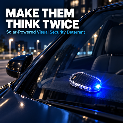 Solar Car Anti-Theft Warning Light – Motion-Sensing LED Security Deterrent, No Wiring Needed
