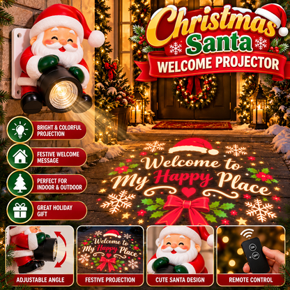 🧡🎅 Santa Christmas Welcome Projector – Festive Doorway Light with Remote Control ✨