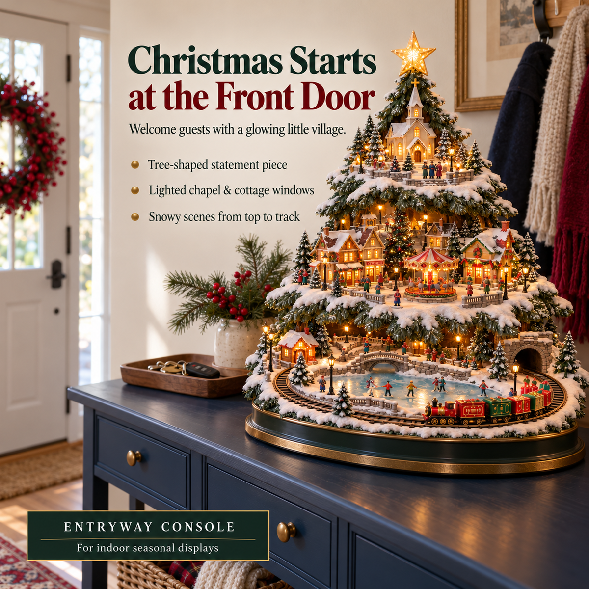 Christmasvillageglowatthefrontdoor 2