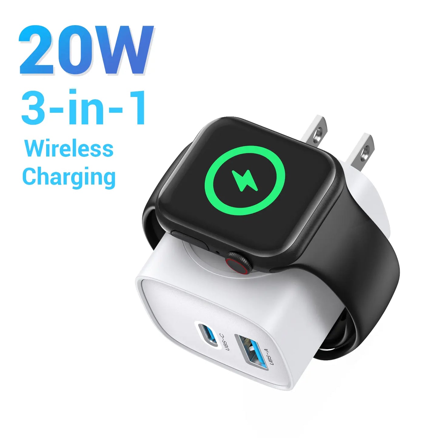 🔋 3-in-1 Magnetic Apple Watch Charger | Fast USB-C Wall Charger.