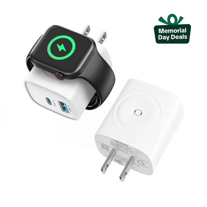 🔋 3-in-1 Magnetic Apple Watch Charger | Fast USB-C Wall Charger.