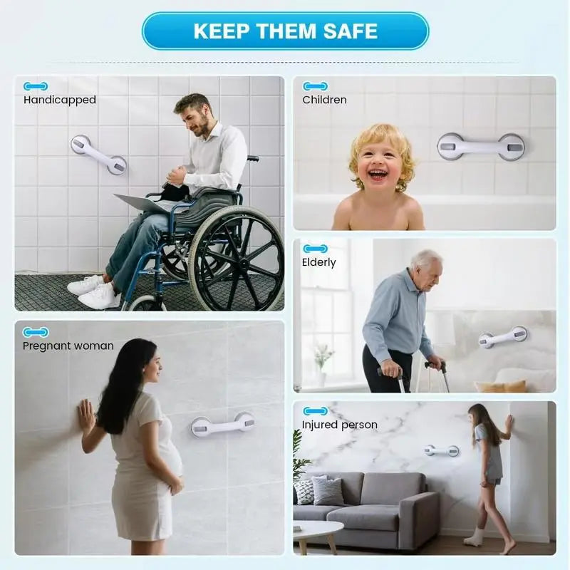 🛡️ SafeHold No-Drill Suction Grab Bar