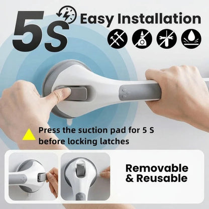 🛡️ SafeHold No-Drill Suction Grab Bar