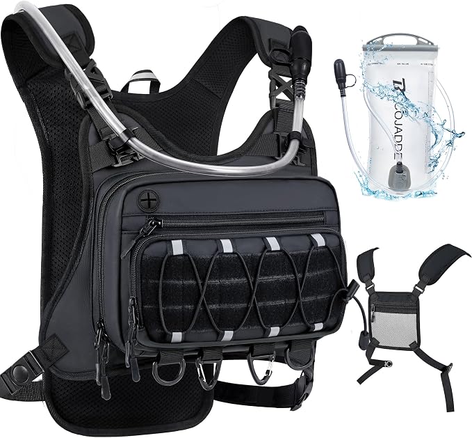 💧 Men’s 2L Tactical Hydration Running Vest – Lightweight Adjustable Chest Pack