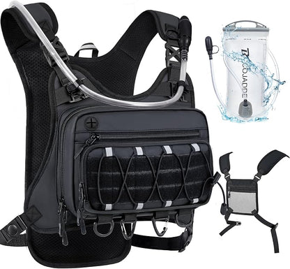 🔥Men’s 2L Tactical Hydration Running Vest – Lightweight Adjustable Chest Pack💧