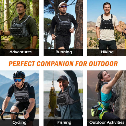 🔥Men’s 2L Tactical Hydration Running Vest – Lightweight Adjustable Chest Pack💧