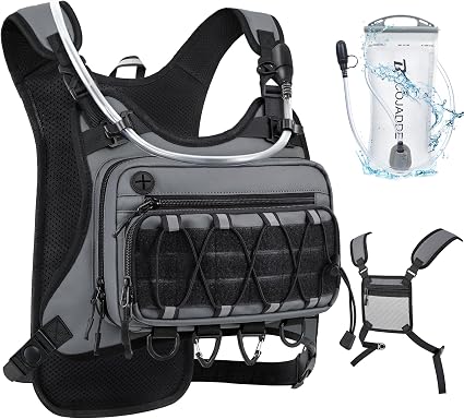 🔥Men’s 2L Tactical Hydration Running Vest – Lightweight Adjustable Chest Pack💧