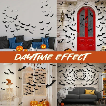 🦇2026 Hot Sale 3D LED Bat Wall Decorations – 12/24PCS Light-Up Halloween Decor for Walls, Windows & Parties