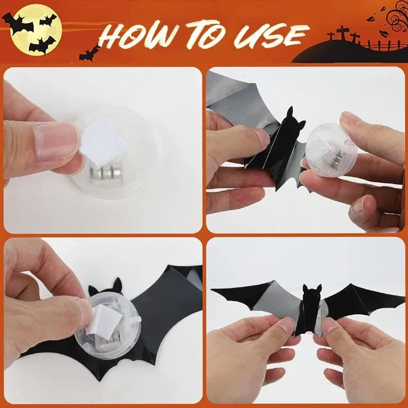 🔥2026 Hot Sale 3D LED Bat Wall Decorations – 12/24/36/48PCS Light-Up Halloween Decor for Walls, Windows & Parties