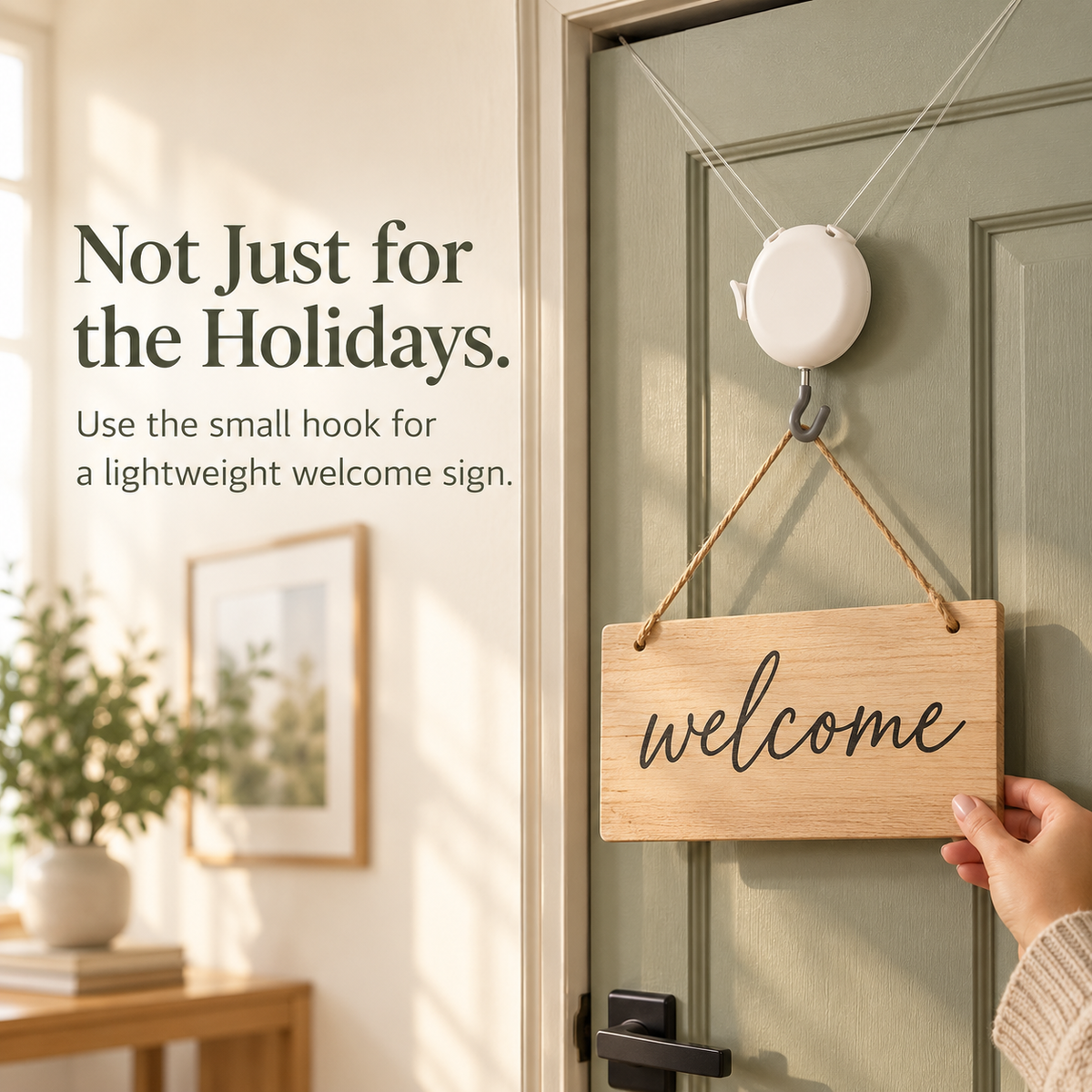 🌿 Adjustable Door Wreath Hanger | No Nails, No Adhesive
