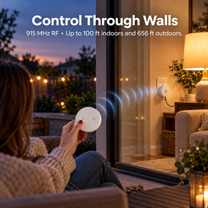 Remote outlet control for evening patio lighting