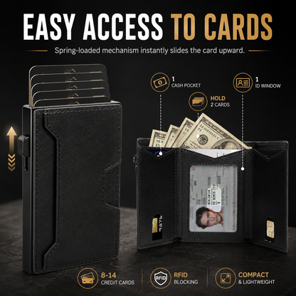 Men’s RFID Blocking Wallet | Slim Card Holder with Coin Pocket