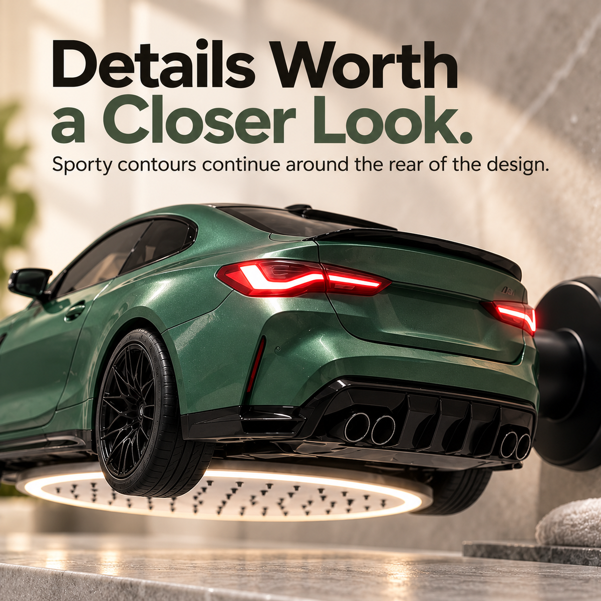🏎️🚿 AutoRain – Sports Car-Shaped LED Rainfall Shower Head