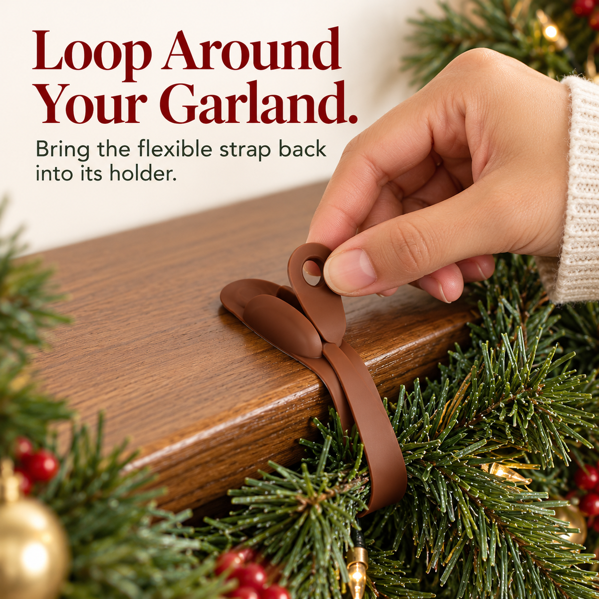 🌳6-Pack Christmas Wreath Hangers – No-Drill Peel & Stick Holiday Hooks