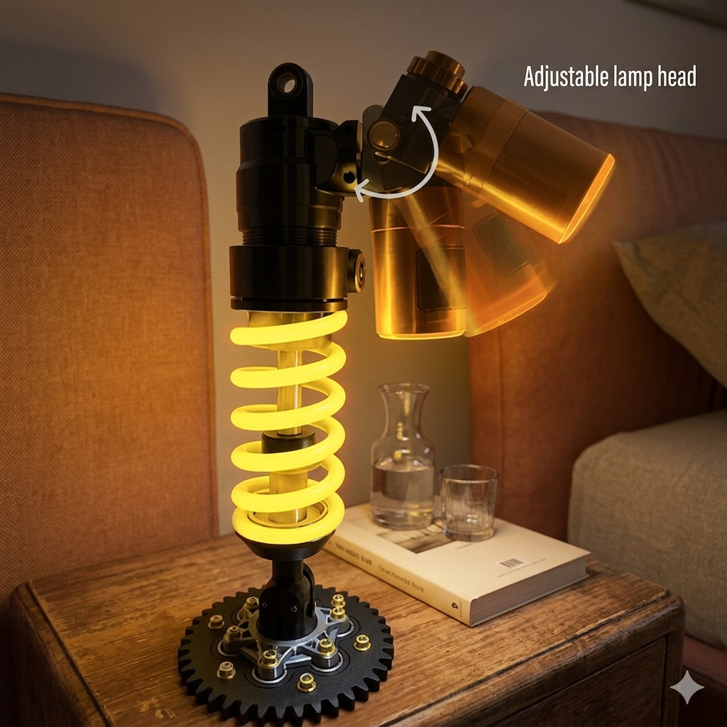 🔥Inspired Suspension Shock Absorber Lamp - Adjustable LED Light for Gamers & Car Enthusiasts
