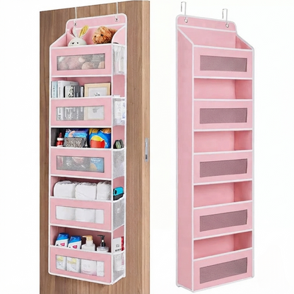 🚪 5-Tier Over Door Organizer – 5 Large Mesh Pockets, Anti-Tilt, 44 lb Capacity, Space Saver for Home