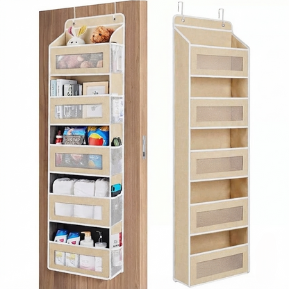 🚪 5-Tier Over Door Organizer – 5 Large Mesh Pockets, Anti-Tilt, 44 lb Capacity, Space Saver for Home