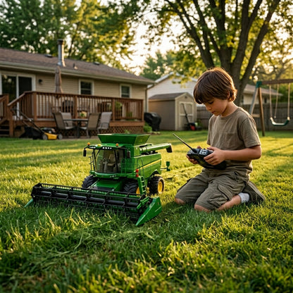 G80 Functional RC Combine Harvester – Real Grass Cutting Farm Machine with 2.4GHz Remote Control