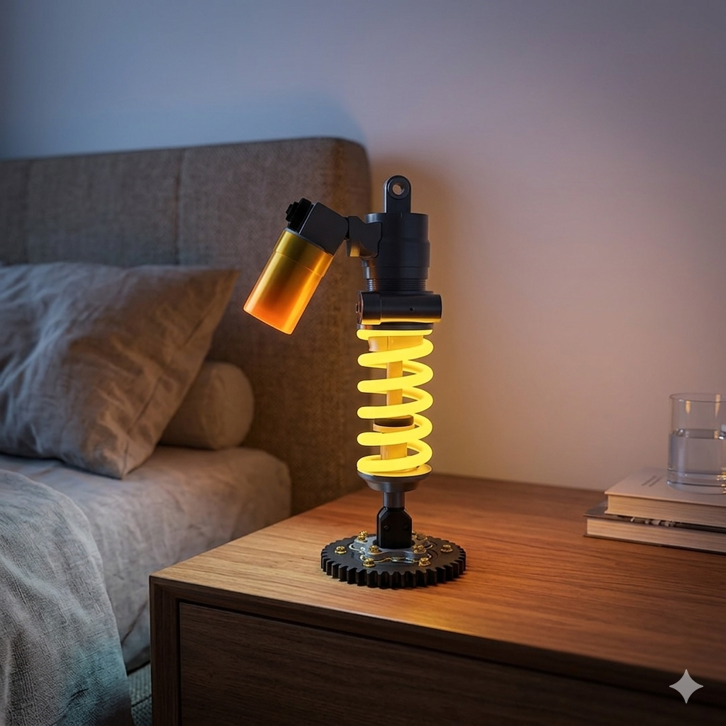 🔥Inspired Suspension Shock Absorber Lamp - Adjustable LED Light for Gamers & Car Enthusiasts
