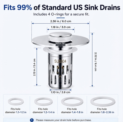 🔥The Ultimate 3-in-1 Pop-Up Sink Strainer