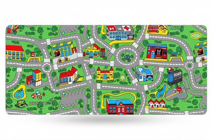 🛣️ Nostalgic Road Map Desk Mat – Retro City Mouse Pad