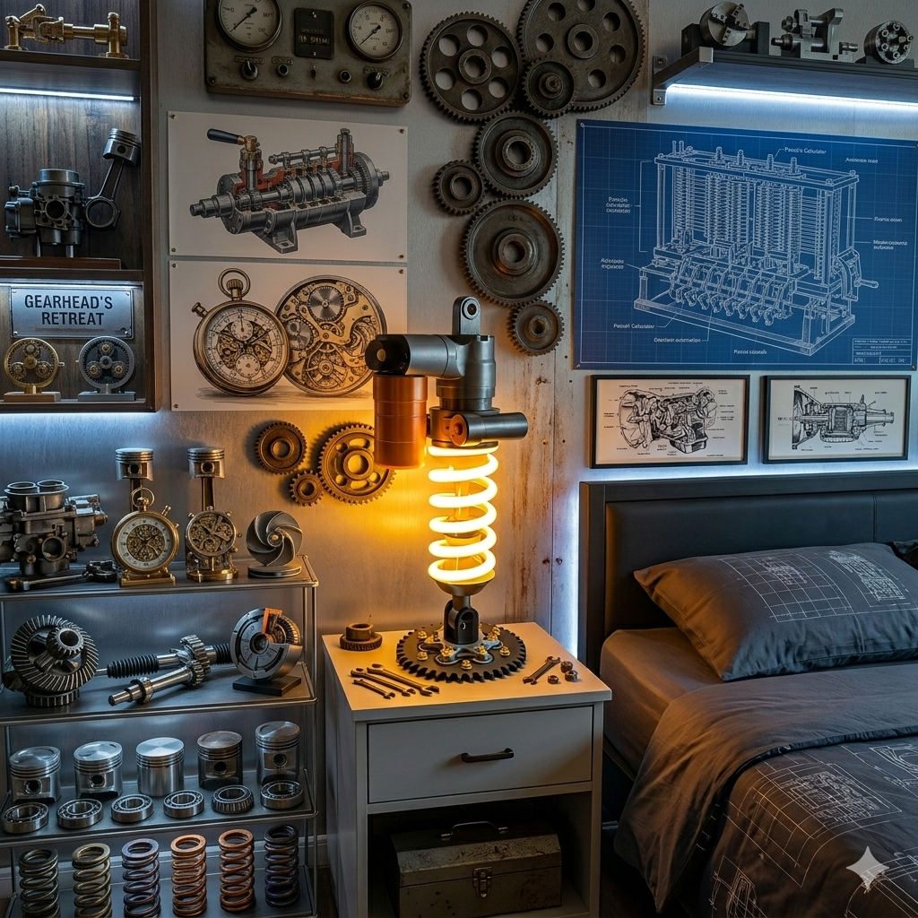 🔥Inspired Suspension Shock Absorber Lamp - Adjustable LED Light for Gamers & Car Enthusiasts