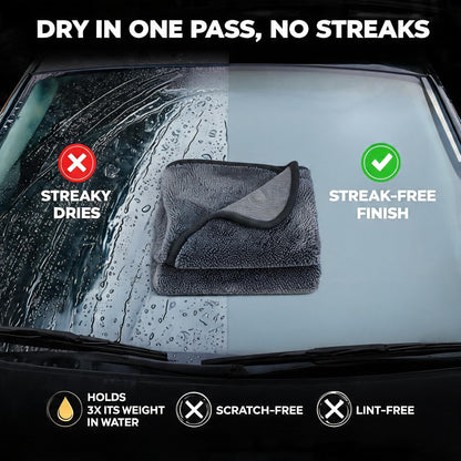 💧 Super Absorbent Microfiber Car Drying Towel – Streak-Free & Scratch-Free