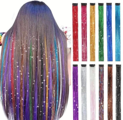 ✨Clip-In Hair Tinsel Extensions – Sparkling Fairy Hair Clips