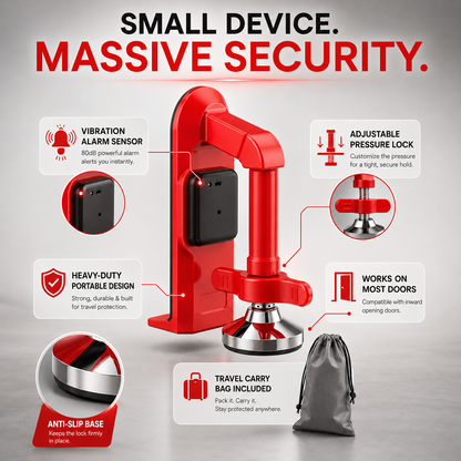 Portable Door Lock Alarm – Travel & Home Security Door Stopper