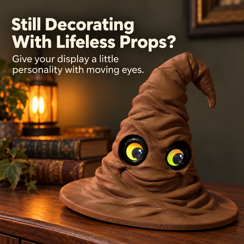 🧙 Magic Hat with Moving Eyes ✨ Fantasy & Halloween Décor
