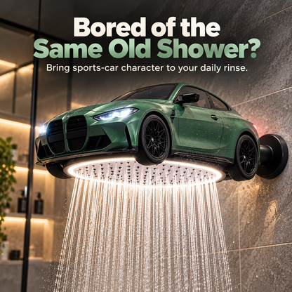 🏎️🚿 AutoRain – Sports Car-Shaped LED Rainfall Shower Head
