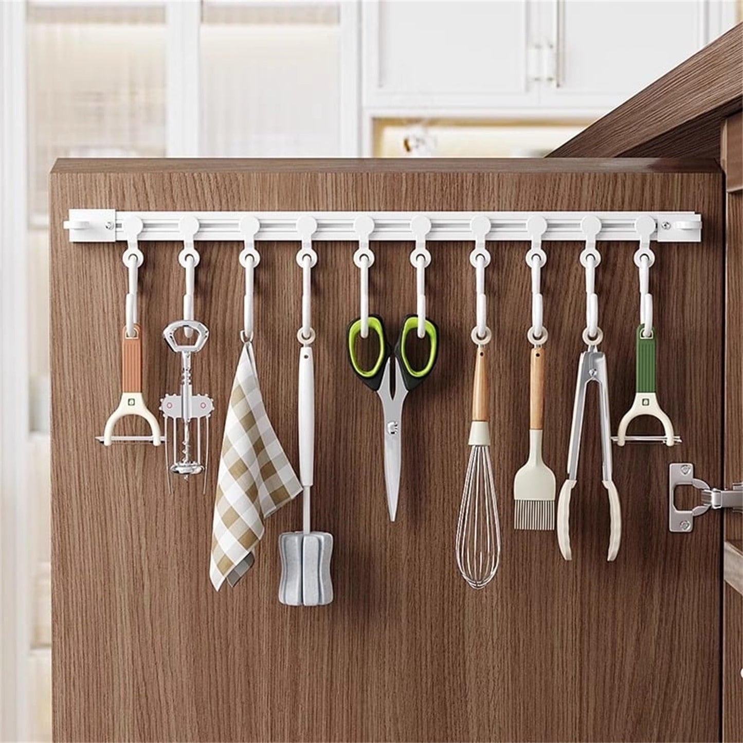 Multifunctional Slide Rail Hooks-No Punching Hooks for Bathroom,Bedroom,Office,Wall and Door