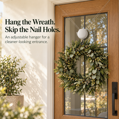🌿 Adjustable Door Wreath Hanger | No Nails, No Adhesive